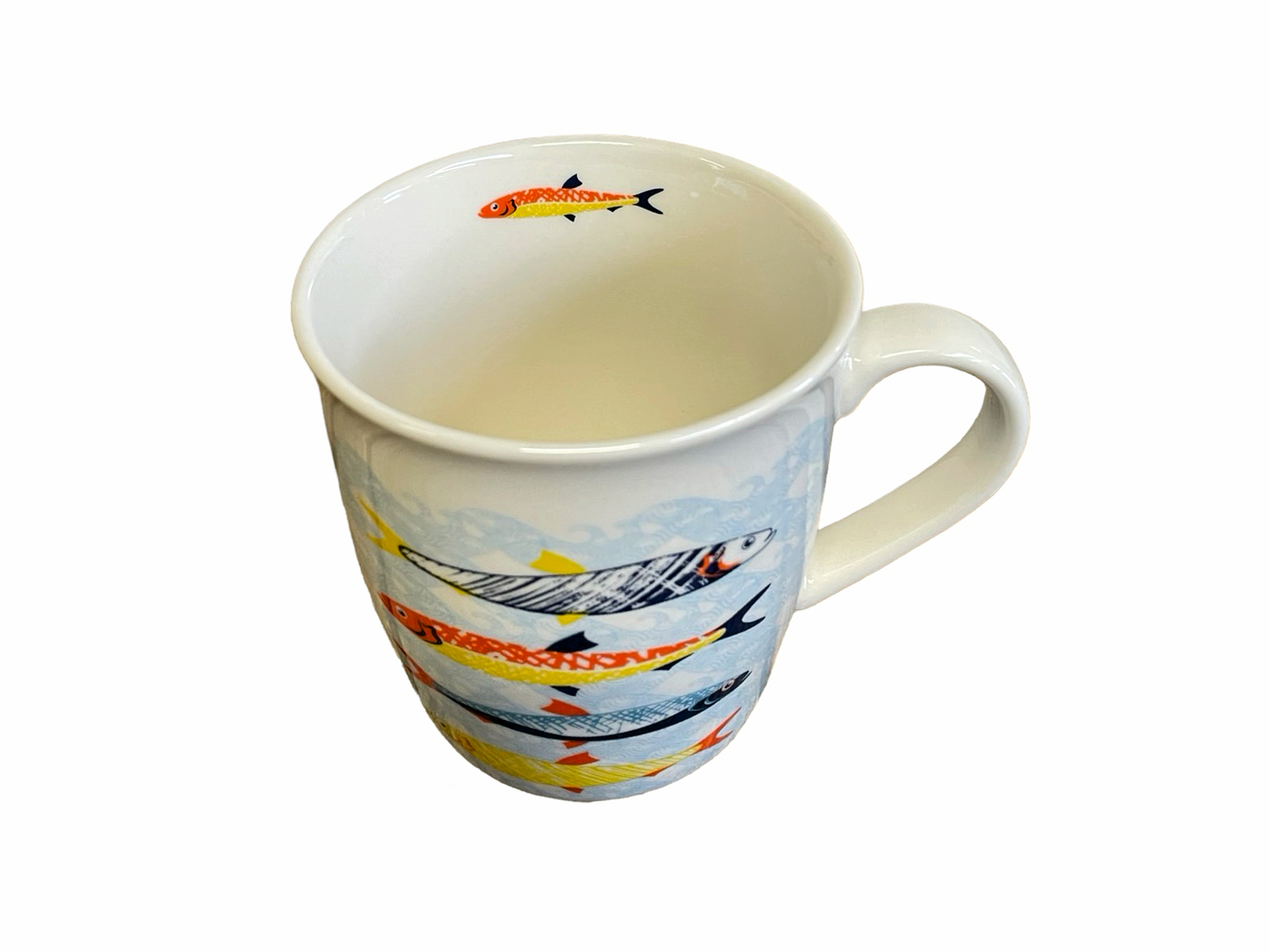 Kaffeetasse 'Onda' Maritim mit Fischen aus Porzellan