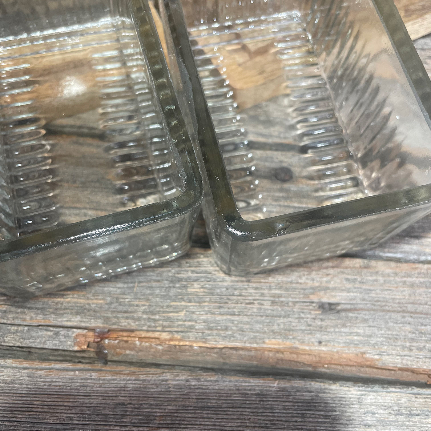 B-Ware Butterdose Glas Holz Landhausstil