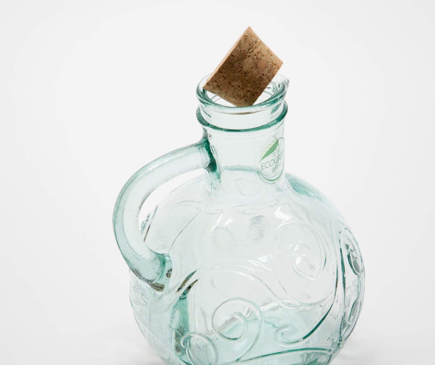 Ecogreen Flasche 400ml mit Kork Verschluss & Henkel Decor