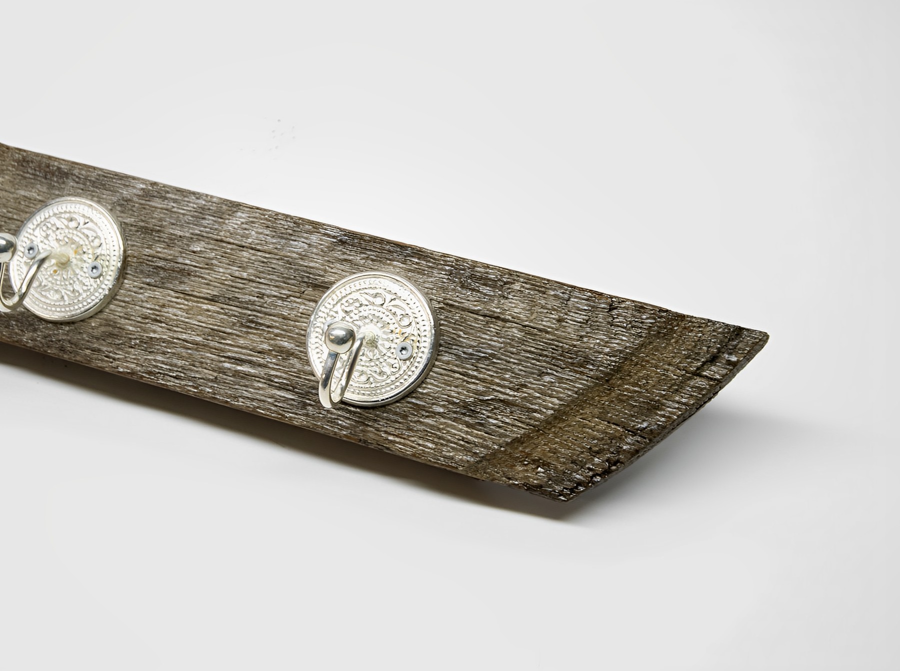 Garderobe Hakenleiste Rustikal Vintage Antik 4 Haken silber