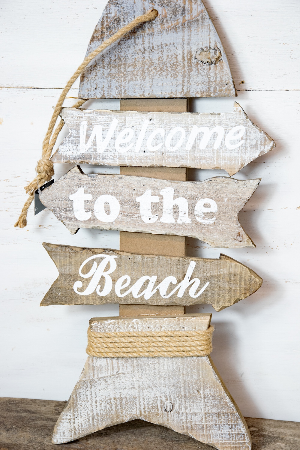 Türschild Fisch Welcome to the Beach Holz Maritim