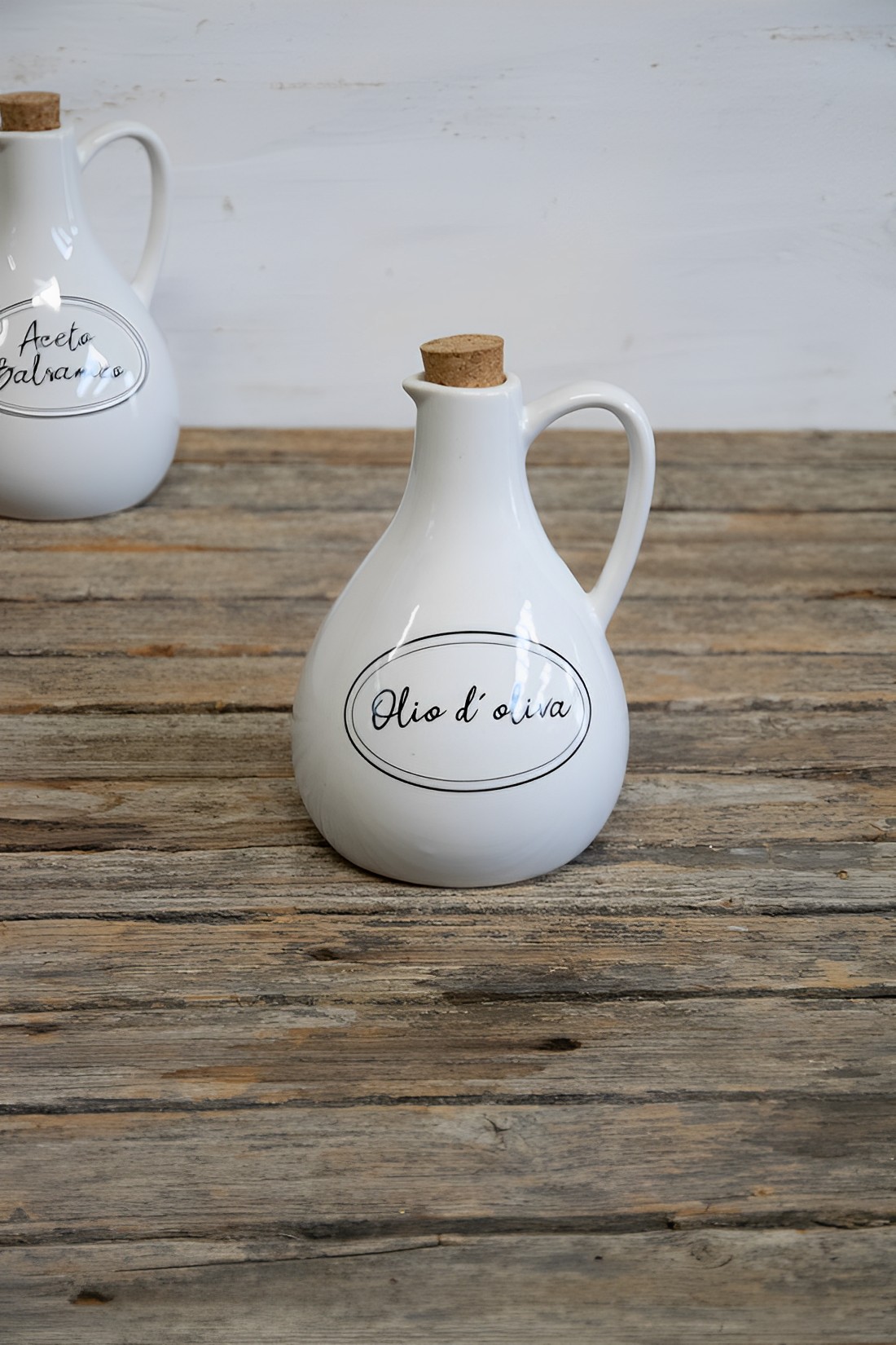 Ölflasche Keramik weiß 550ml Cucina Landhausstil  