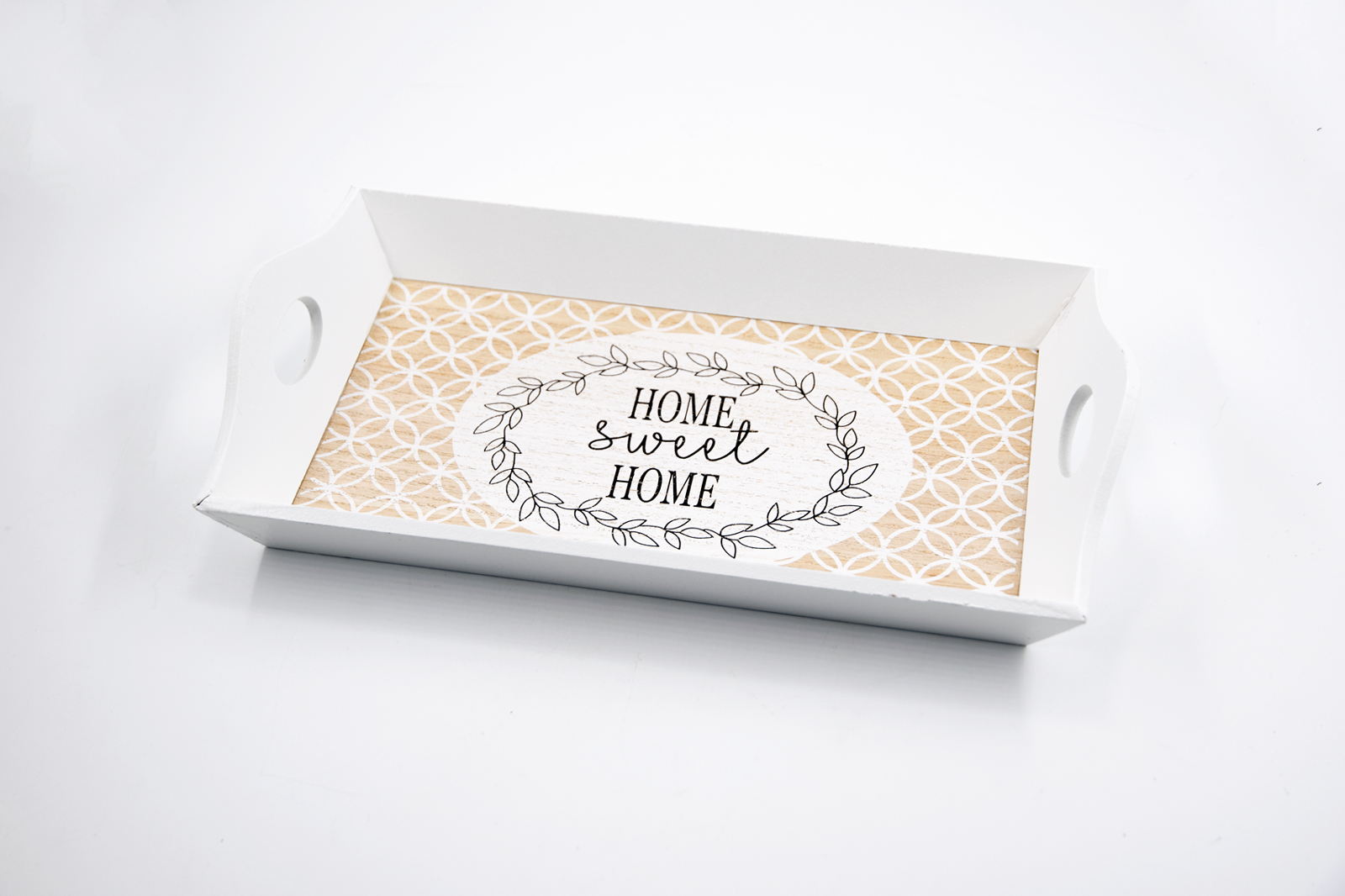 Tablett Home Sweet Home Holz weiss Landhausstil