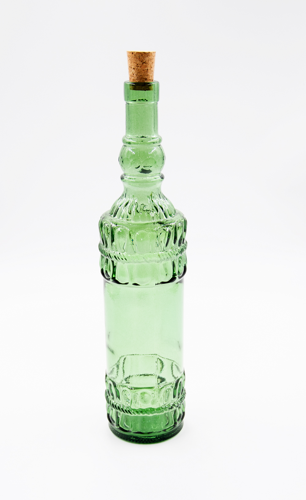 Glasflasche mit Korkverschluß 800ml Essig / Öl Landhausstil