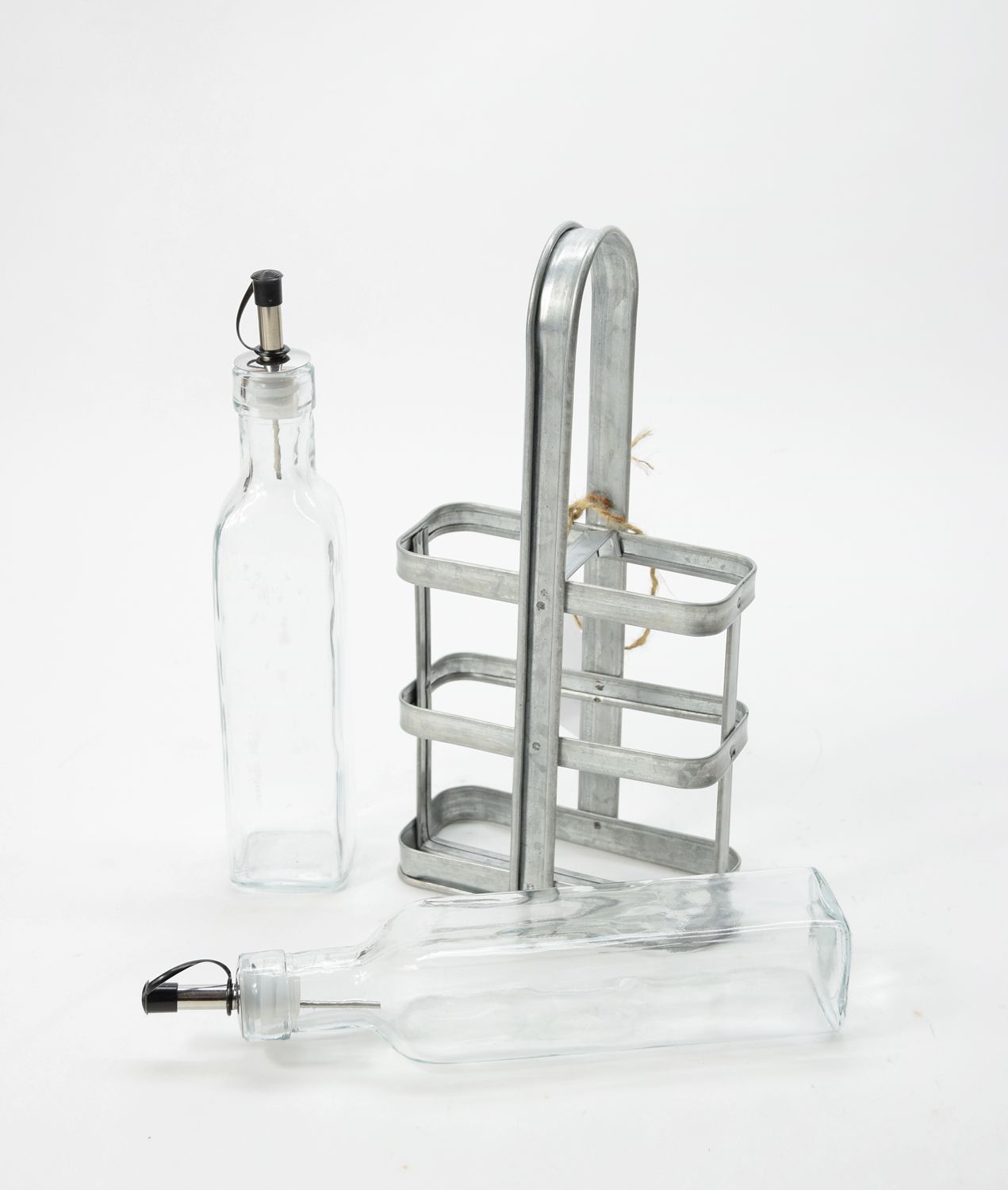 Essig- Ölflaschen Set mit Ausgießer