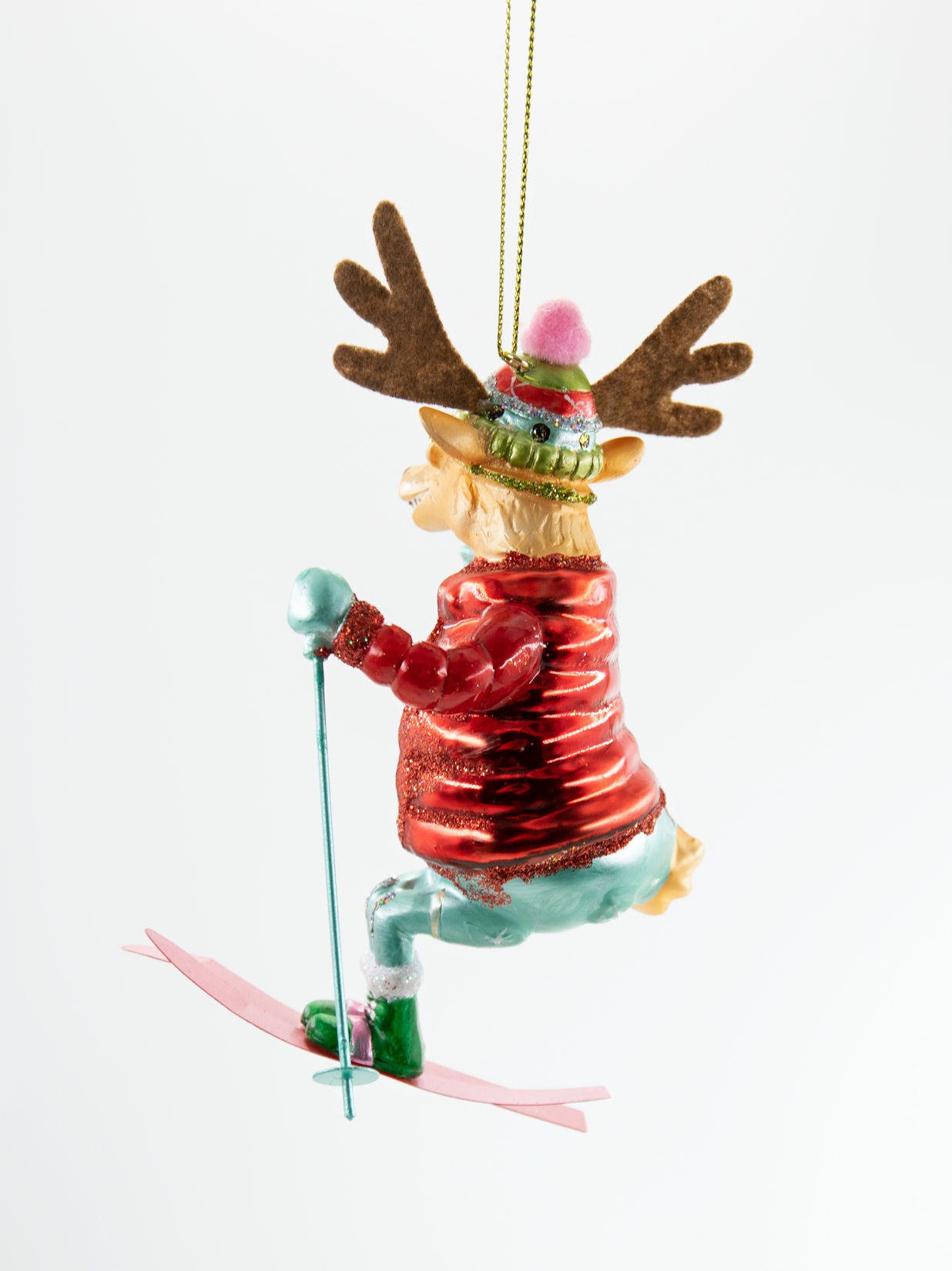 Weihnachtsschmuck Hänger Rentier Skifahrer