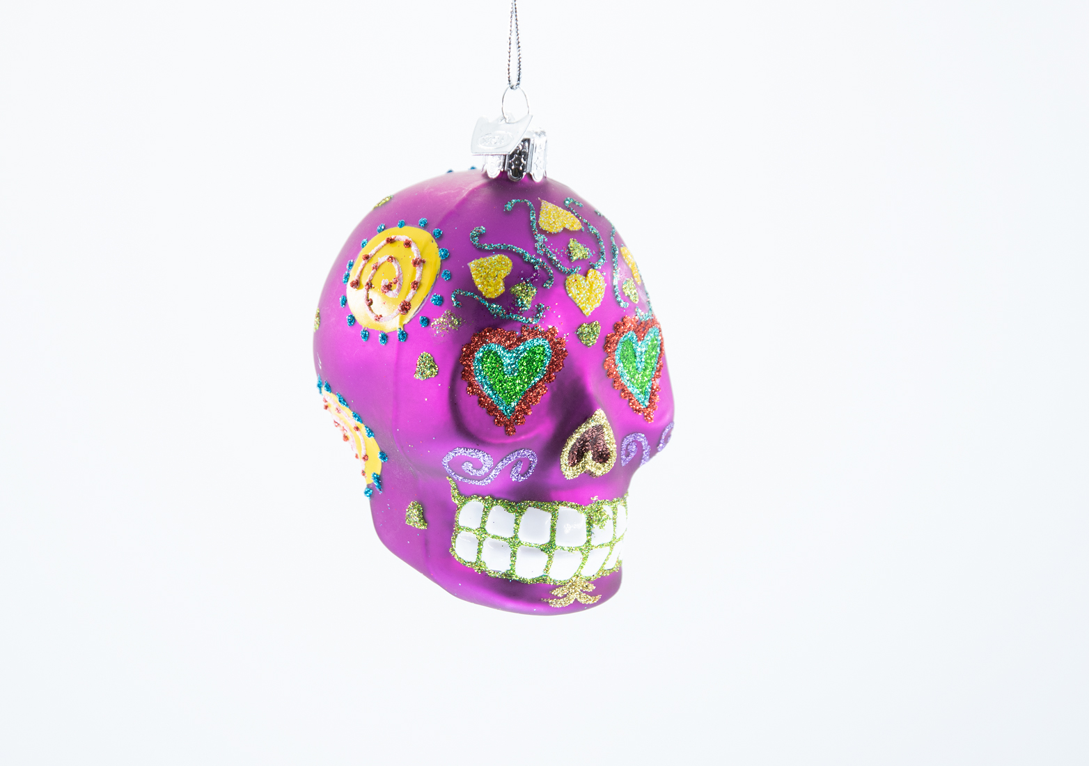 Totenkopf Skull pink Weihnachtsschmuck 