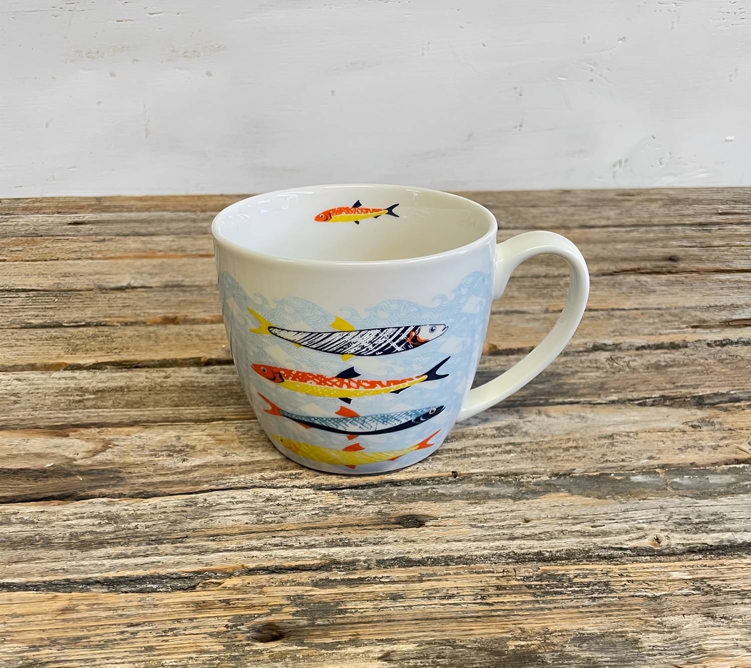 Kaffeetasse 'Onda' mit Fischmotiv Maritim aus Porzellan 325 ml