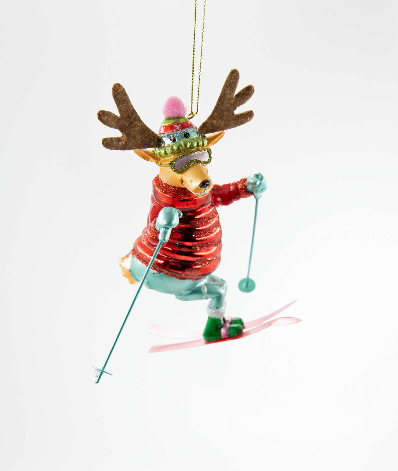 Weihnachtsschmuck Hänger Rentier Skifahrer