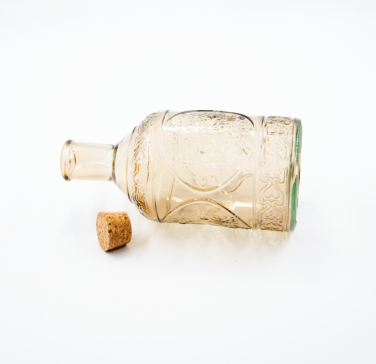 Glasflasche mit Korkverschluß & Essig / Öl Landhausstil