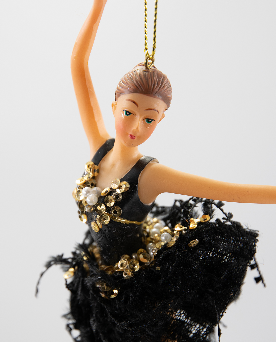 Ballerina schwarz Tänzerin Christbaumschmuck  