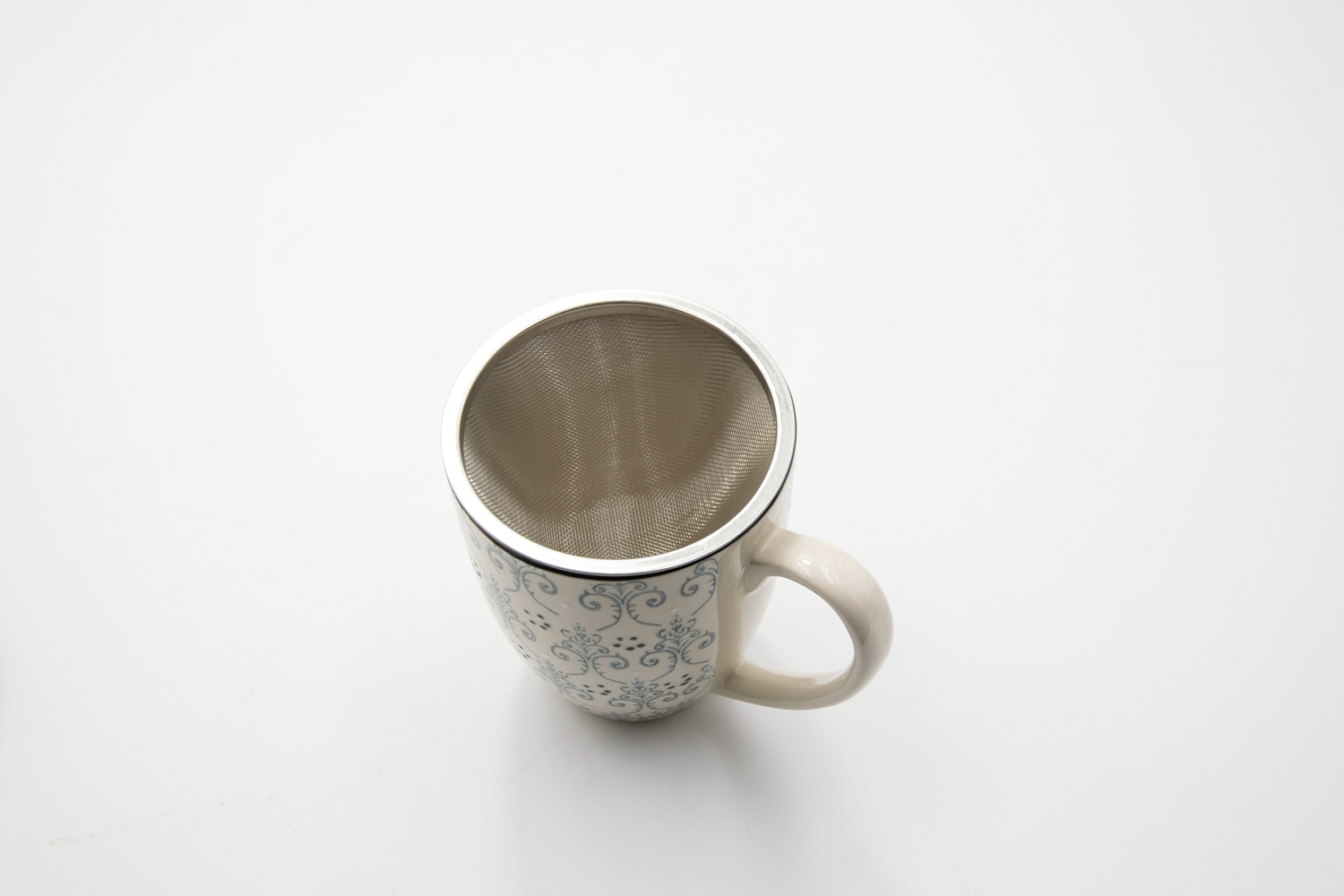 Teetasse mit Teesieb und Deckel Steingut ORIENTAL 400ml