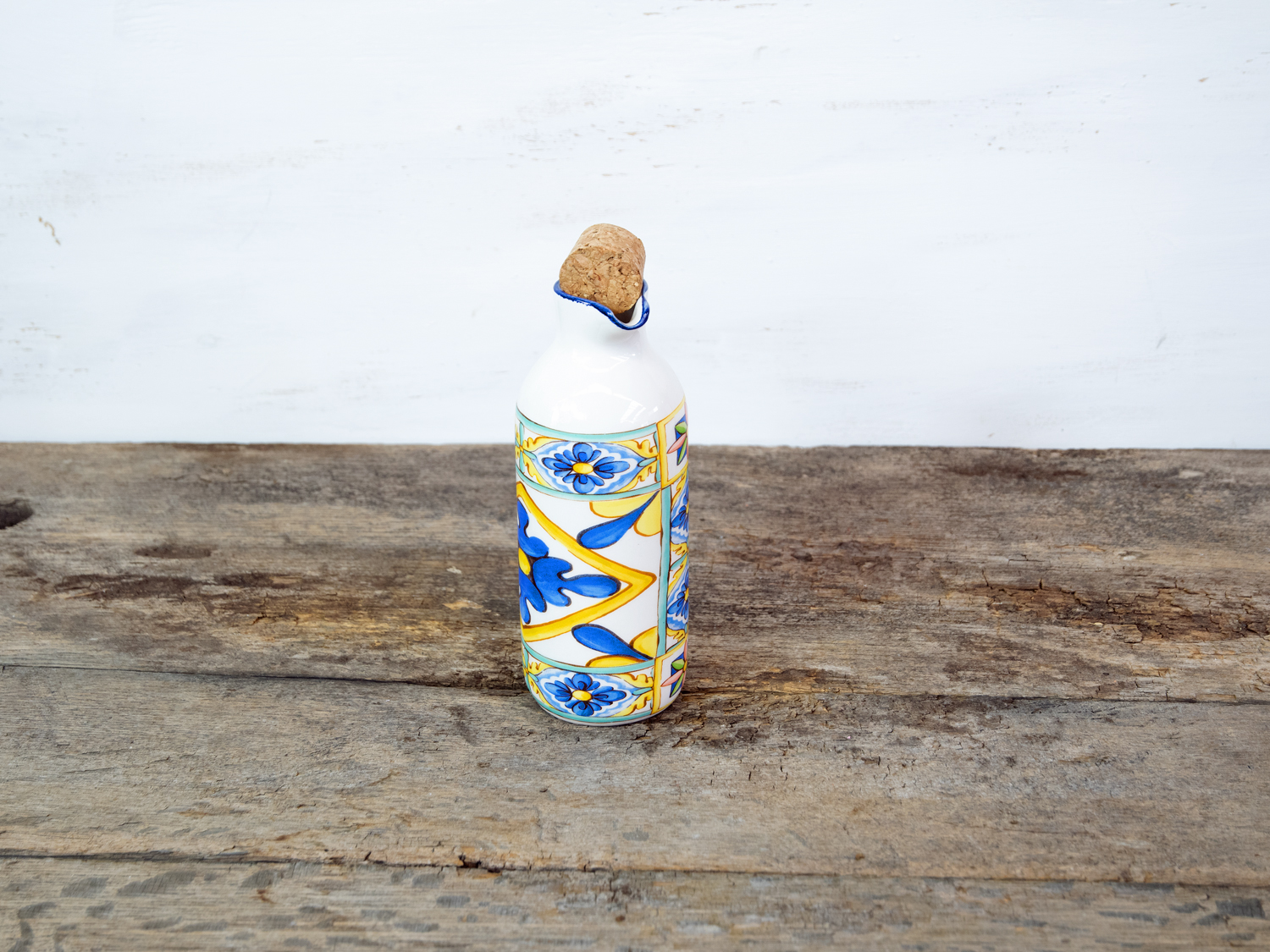 Essig- Ölflasche Keramik mit Korkverschluss Landhausstil