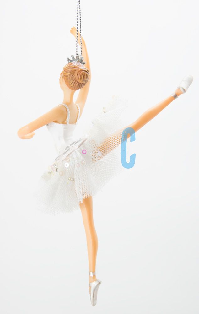 Ballerina weisse Tänzerin Christbaumschmuck