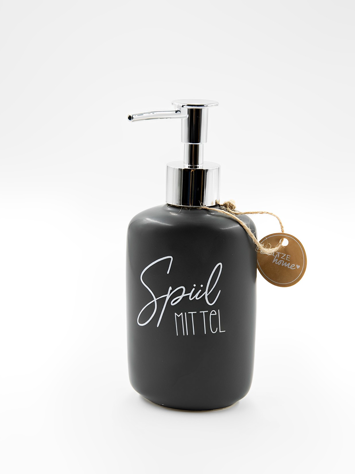 Spülmittelspender Keramik 270ml schwarz Landhausstil  