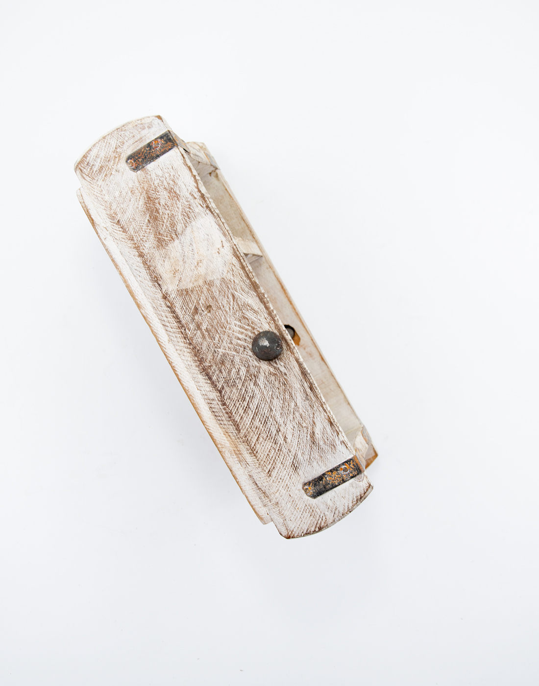 Toilettenpapierhalter Ziegelform Holz Weiss-gewischt Industriestil Landhausstil 