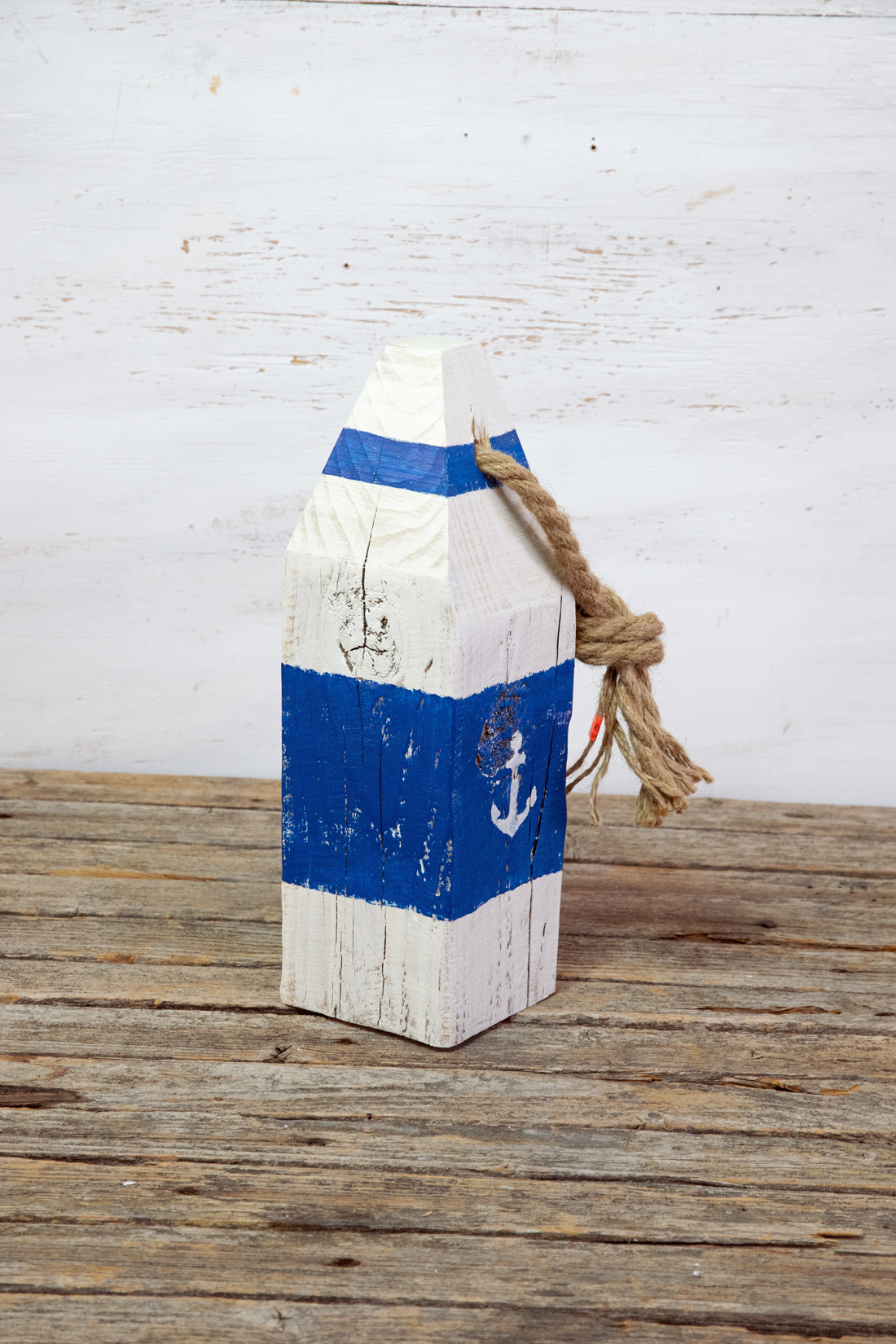 Türstopper Hummerboje Boje Holz eckig Ahoi blau Maritim
