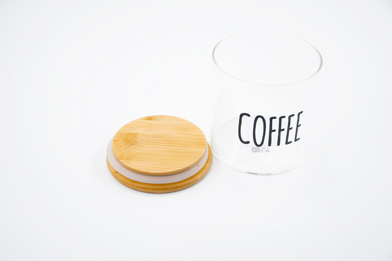 Vorratsdose Kaffee Glas mit Holzdeckel Landhausstil