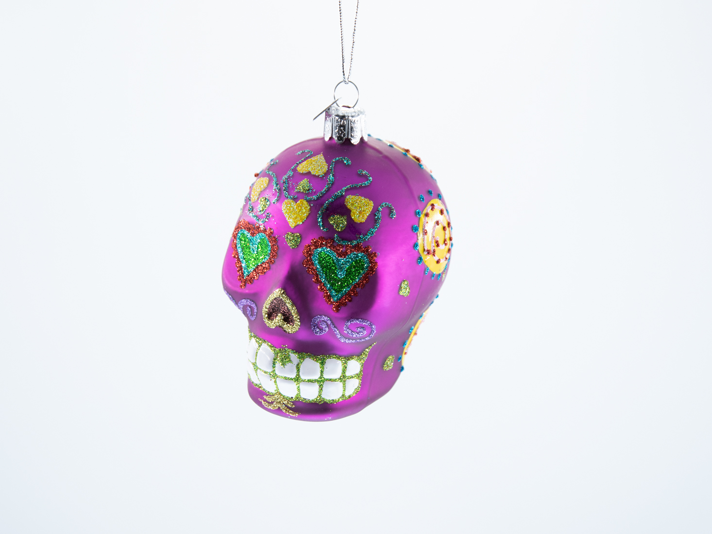 Totenkopf Skull pink Weihnachtsschmuck 