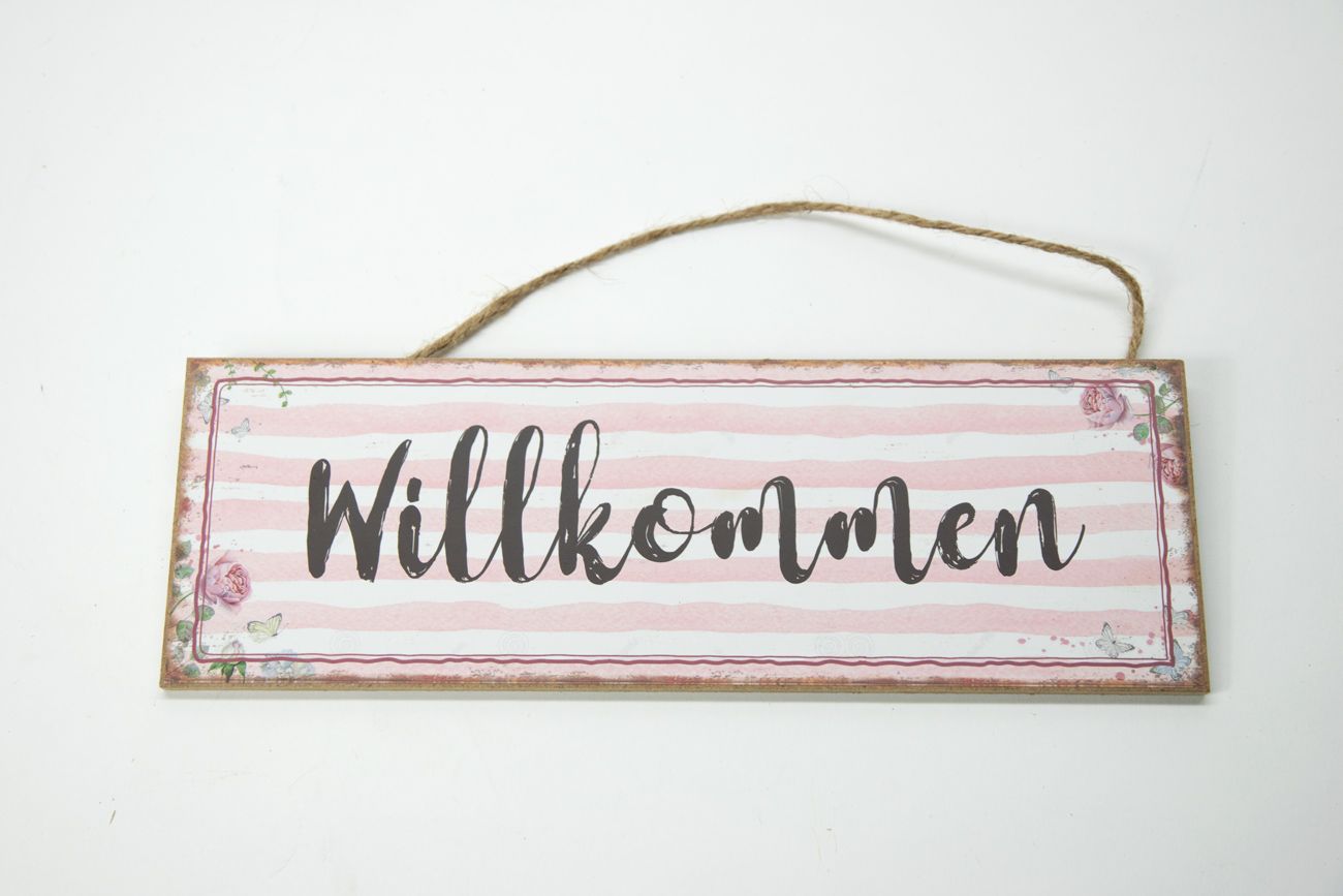 Türschild Willkommen Holz Landhausstil