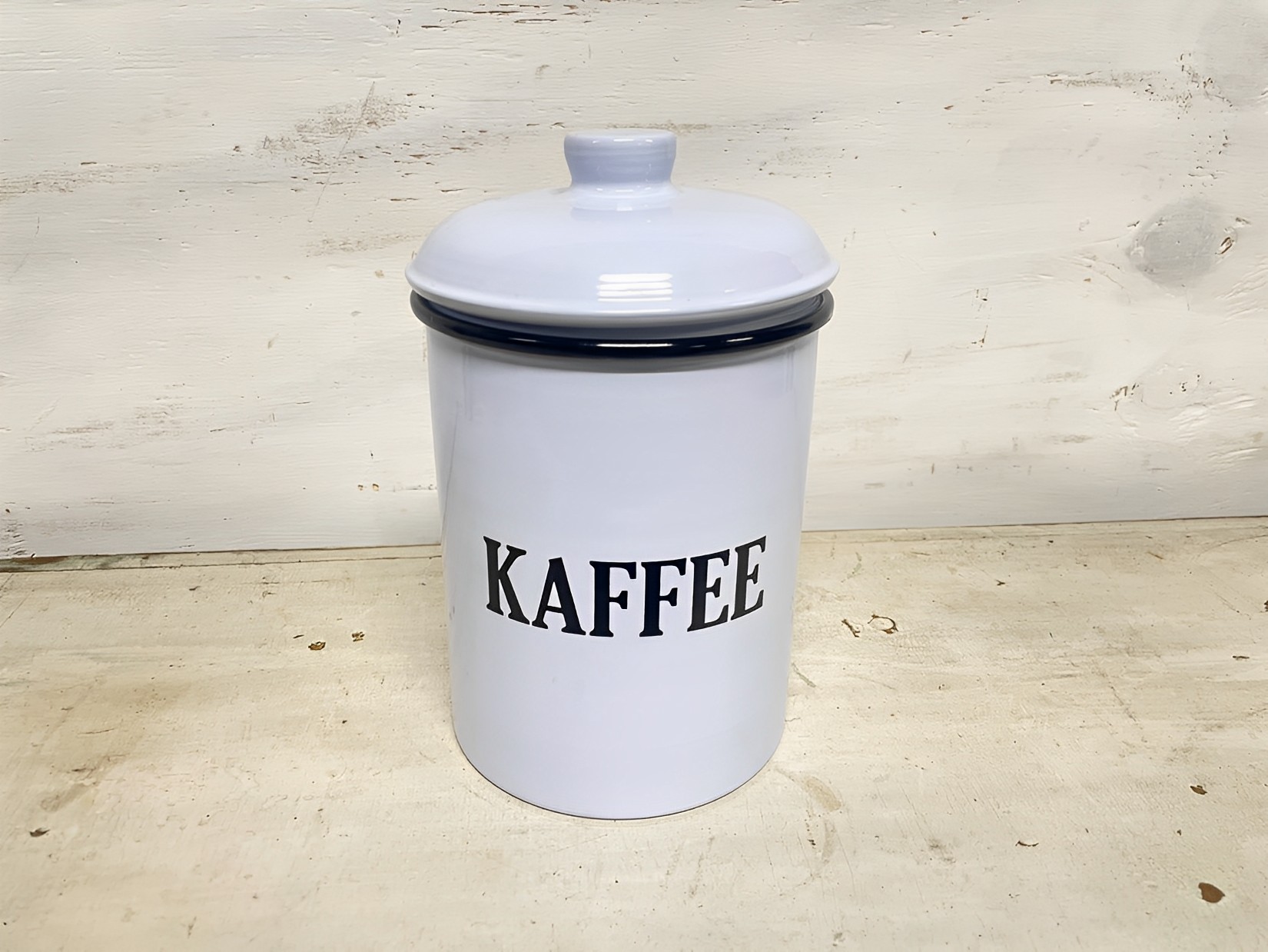 Kaffeedose mit Deckel weiß lackiert SM514