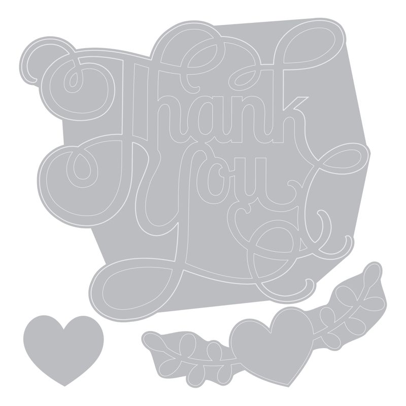 Thinlits Phrase Thank You W/Hearts