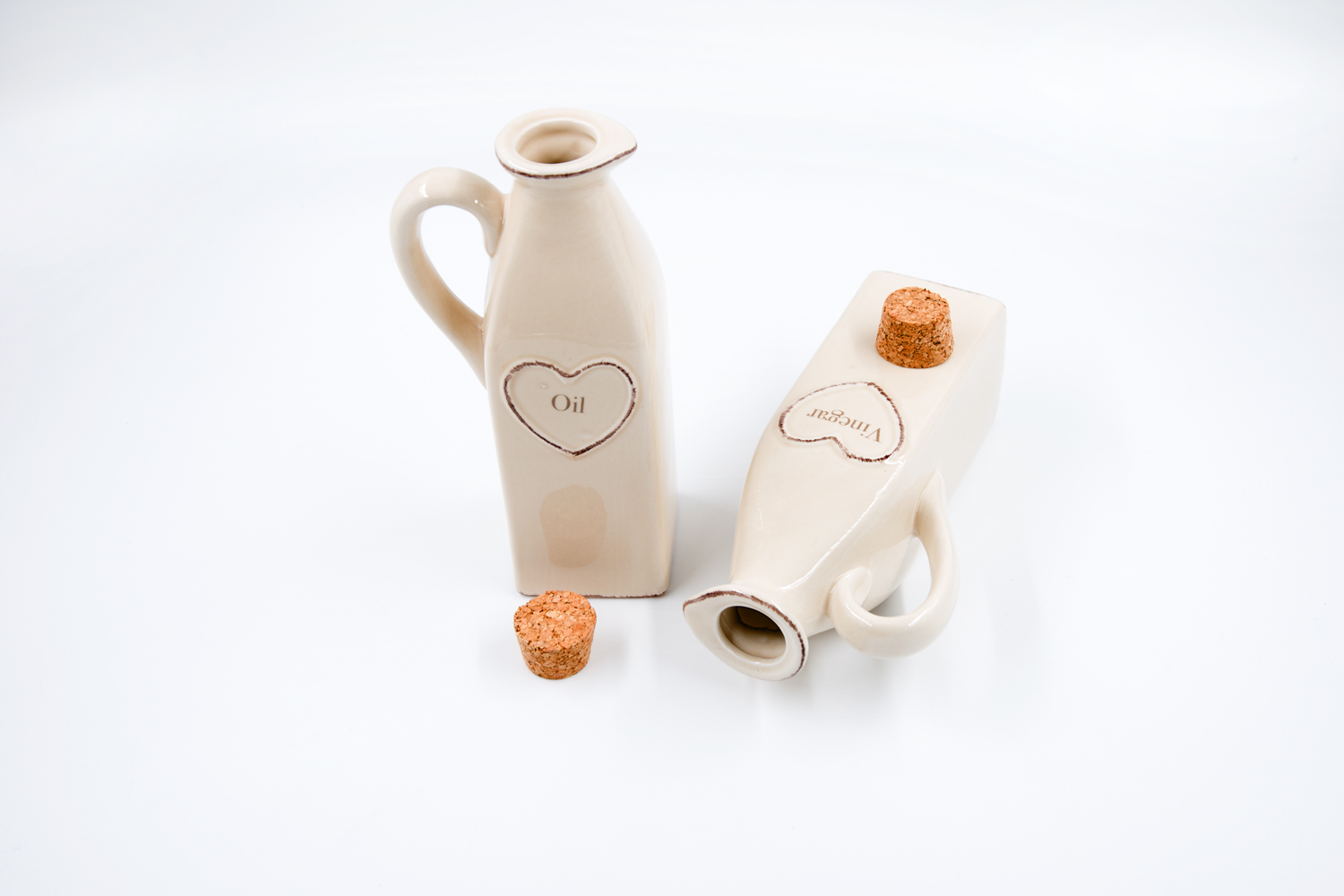 Essig- & Öl Set Herz Landhausstil