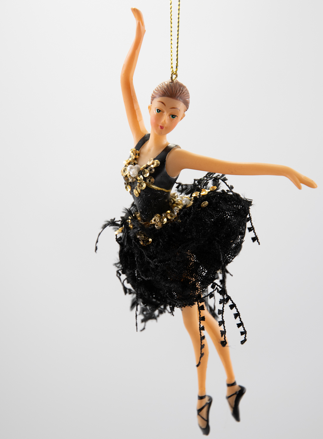 Ballerina schwarz Tänzerin Christbaumschmuck  